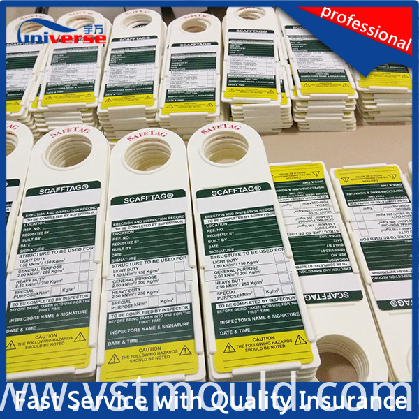 China Manufacturer Plastic Scaffolding Tag Holder with Tag and Marker Pens